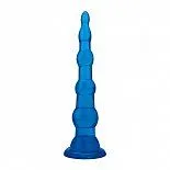 Голубая анальная елочка на присоске Anal Beads With Suction Base - 17,1 см.